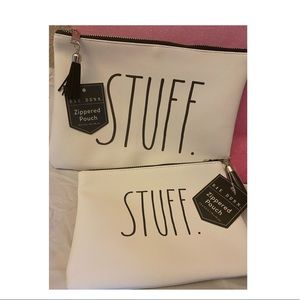 Rae Dunn STUFF zippered pouches